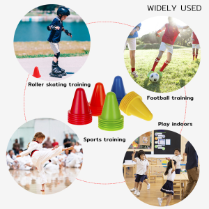 Jozoo 10Pcs Training Cones Plastic Skate Marker Cones Football Soccer Practice