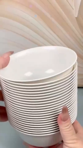 10Pcs Wheat Straw Bowl Eco-friendly Disposable Bowl Thickened Food Grade Soup Bowl Rice Bowl for Party