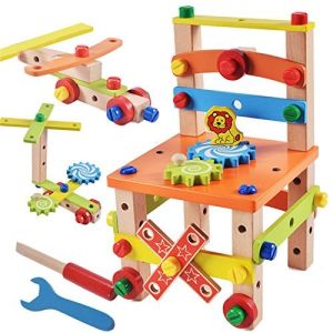 Children Toy Building Blocks Tools Assembling Chair DIY Multifunctional Disassembly Tool Nut Assembly Educational Toy