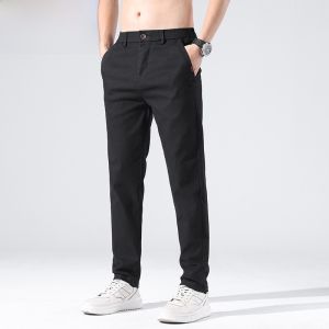 HENGYUANXIANG | Casual Straight Leg Mens Pants Spring 2025 Slim Fit Solid Color Versatile Business Style Long Trousers Fashionable Urban Youth