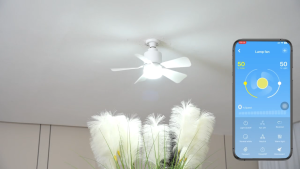 Minthouz Ceiling Fan with Light Modern Ceiling Fan with Remote/APP Control E27 LED Dimmable White Ceiling Fans for Bedroom