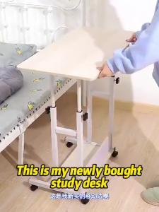LULU Bedside Table Movable Home Bedroom Student Desk Minimalist Small Table Simple Height Adjustable Dormitory Lazy Computer Table Space Saving Multifunctional Desk For Study And Office