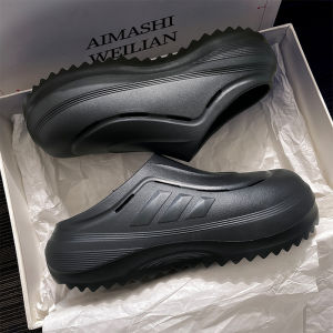 Summer New Mens Bobo Head Cover Slippers Thick Bottom Dad Half Slippers Casual Anti-slip Breathable Sporty Flat EVA Slippers