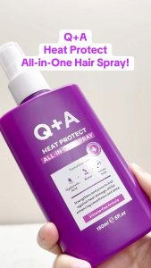 Q+A Heat Protect All-In-One Hair Spray 150ml | 13 Benefits | Anti-Frizz Shine Booster