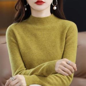 Erdos Sweater Fall and Winter New Arrival Half Turtleneck Loose Long Sleeves Pullover Inner Wear Sweater Womens Knitting Bottoming Shirt