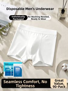 Travel Disposable Mens Cotton Underwear Independent Packaging Breathable Markless No Wash Large Size Comfortable and Non-restrictive