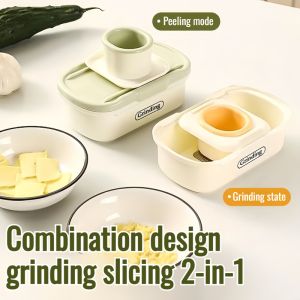 Household Grinding Ginger Puree Artifact Multifunctional Manual Grinding Ginger Paste Pounding Garlic Slicer Kitchen Baby Supplement Grinding Tool姜蒜研磨器