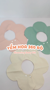 Yếm vải Dotori Cotton 100% hình bông hoa xoay 360 độ Blooming Baby Bib - Made in Korea