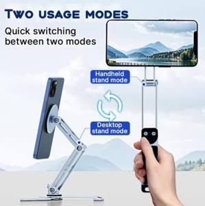 Strong Magnetic Tablet Holder Handheld Selfie Tripod For iPad iPhone 360° Rotatable Foldable For Travel&Desktop Convenient Model