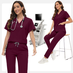 Niaahinn Nursing Work Clothes Dentist Medical Uniforms Men Women Beauty Salon Costume Nurse Workwear Doctor Surgical Tops Pants