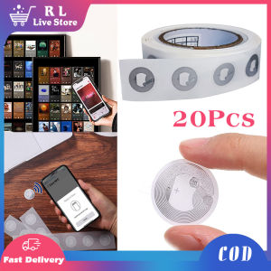 NFC Tag Sticker 20Pcs High Frequency Electronic Label 213 25mm Chip Induction Sticker Compatible With Android iPhone