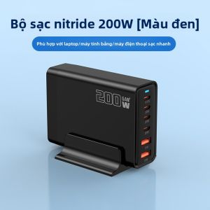 Earise | Sạc Nhanh Để Bàn 200W Công nghệ GaN 5 Cổng (3C+2A) Sạc PD 100W