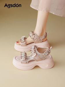 Agsdon | Women Summer Platform Sandals Soft Flatform Pink