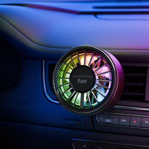 SEAMETAL Car Aromatherapy Fan Car Air Outlet Fragrance Freshener 360° Adjustable USB Cooling Fan With RGB Ambient Light