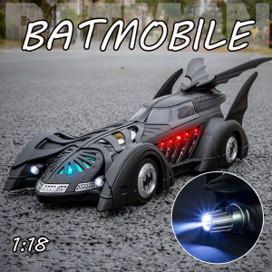 1:18 Scale Batmobile Spray Alloy Car Model Diecast Car Sound Light Car Lovers Collection Kids Birthday Gift Metal Boys Toys