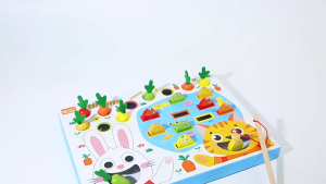 [KODOMO] Montessori Magnetic Fishing Game Wooden Board | Kids Educational Toy | Preschool Learning Matching Game