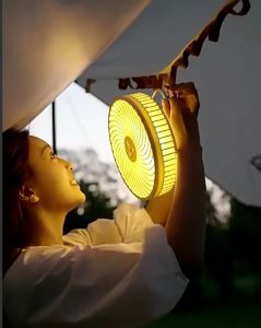 JK 12000mAh Hyper Airstream Fan - Rechargeable USB Hanging Warm Light With Type C Port