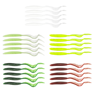 Eupheng Fishing Lure Curly Tail Worms Long Tail Grub Artificial Swimbaits for Saltwater & Freshwater for Bass Trout