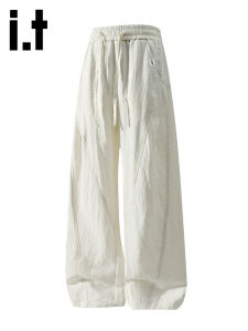 izzue | Quần Dài Nam Mùa Thu Mới Chất Liệu Lyocell Linen Phối Rẽ