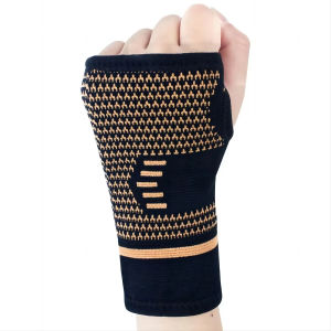 1pc Copper Fiber Compression Gloves Sports Wrist Guard Arthritis Gloves Elastic Palm Brace Fitness Wrist Support Wristband
