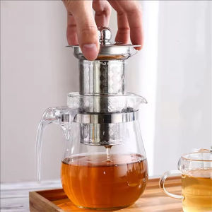 YESPERY Large Capacity Stainless Steel Tea Strainer with Lid Infusers for Teapots Mugs Fine Mesh Tea Leaves Filter Kitchen Accessories