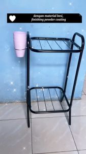 Rak Dapur Serbaguna Stainless Steel & Rak Dispenser Galon 2 Susun Besi