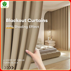 MASHIDA 99% Blackout Curtain Thick Curtains With Hook/Ring Langsir Blackout Tirai Tingkap Plain Curtain (170cm-300cm)