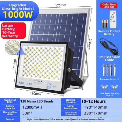 HAOTIAN | Waterproof Solar Power Large Power Dual Light Outdoor Lamp
