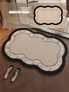 Honghe | Vintage Floral Pattern Diatomite Bath Mat Anti-slip Waterproof Quick Drying