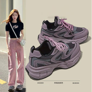COD Purple platform dad shoes womens autumn 2025 new popular versatile lightweight and breathable casual sports running shoesDFGAG