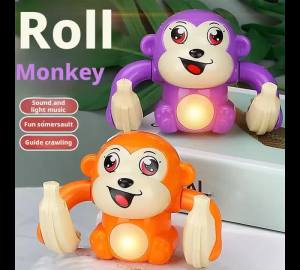 Electric Rolling Monkey Toy Interactive Rolling and Crawling Toy Made of Child-Safe Plastic Requires 3 AA Batteries