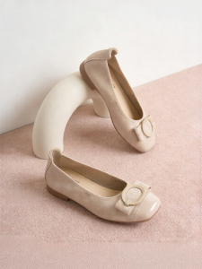 Josiny | Ballet-Style Low Cut Buckled Flat Shoes