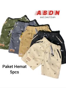 Paket hemat 5 pcs celana pendek anak motif usia 1-12 tahun