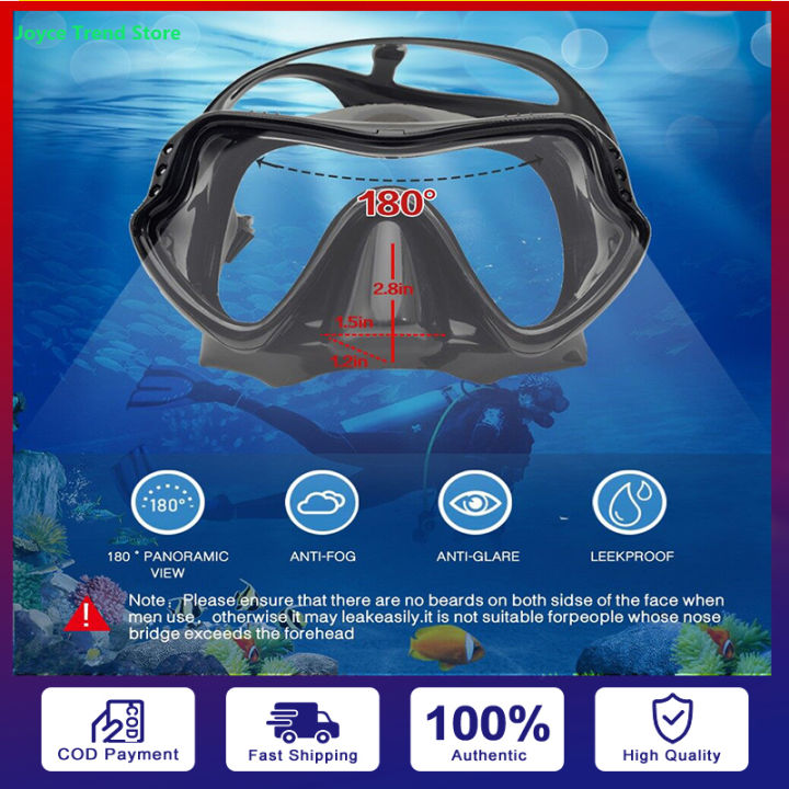Diving Mask, Professional Snorkeling Set, Adult Silicone Diving Mask Anti Fog Detachable Full