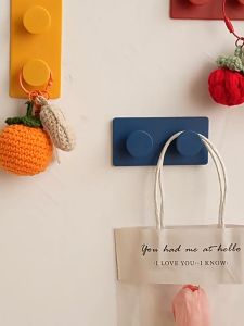 4Pcs/Pack Gantungan Tempel Hook Kuat Dinding Motif Brick Hook Kamar Mandi Tas Baju Dapur Serbaguna Multifungsi Gantungan Baju/Kunci Tempel Dinding Tempel Kapstok Hook Hanger Dekorasi Rumah