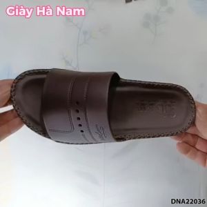 Dép Nam Quai Ngang TiTi ĐÔ Đã May Viền Chân Quai Chắc Chắn Da Bò Thật Cao Cấp DNA22040