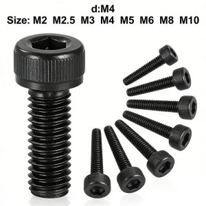5-50pcs M2-M10 12.9 Hex Socket Bolts Black Metric Threaded Hexagonal Carbon Steel Grade 12.9 Machine Screws DIY Bolt