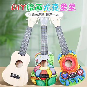 SKISOPGO 21/23Inch Ukulele DIY Kit Basswood Hawaii Guitar Handwork Painting