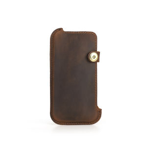 CONTACT‘S Genuine Leather Men Phone Bag Vintage Waist Bag for 6.9 inch Phone Anti-theft Belt Pounch Male Portable Phone Bags