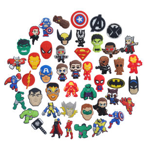 Hot Toys | Random 30-200pcs Superhero Shoe Charm Cartoon for Shoe Accessories Dreations for Sandals Sneaker Classic Clog Kids X-mas Gifts