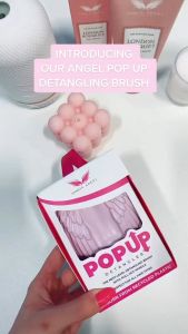 Tangle Angel Pop-Up Cherry Blossom – Compact Detangling Hair brush with Pull-Out Handle | Anti-Static Heat-Resistant
