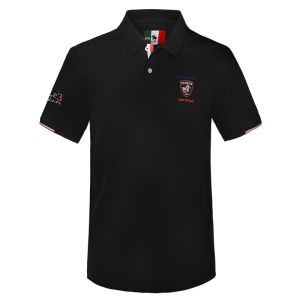 เสื้อยืดคอโปโลผู้ชายแขนสั้นสีเหลือง Pure Cotton Loose Fit Golf เสื้อตัวบนฤดูร้อนสำหรับผู้ชาย ทรงหลวม สไตล์ธุรกิจ