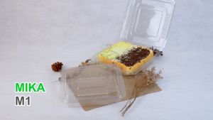 [25 PCS] Mika Kue Jumbo Plastik Kotak Besar M1 Kotak Makanan Mika Persegi Kue Bolu Kemasan Sekali Pakai