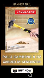 Xander Palu Kambing 8 oz Gagang Fiber - Claw Hammer Cabut Paku / Xander from Kenmaster Palu Kambing 8 OZ Xander / Martil Gagang Plastik Fiber / alat pantek memantek menggetok paku palu tembok dinding wall serbaguna tool palu perkakas kambing gagang karet