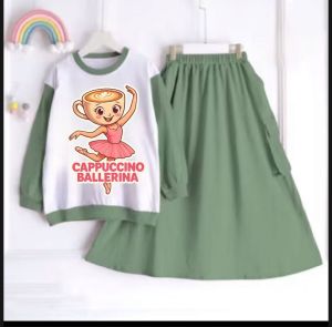 setelan anak anomali cappuchina ballerina terbaru viral kekinian untuk anak usia 3-12tahun