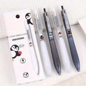 4pcs Penguin Gel Pens 0.3Mm Fine Tip Smooth Writing Durable And Comfortable Suitable for Office And Study Use