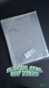 Plastik Seal OPP 23x35x03 (100 lembar) / Plastik Lem 23 x 35 x 03 Bening Rekat Kaos Baju Kemeja Celana