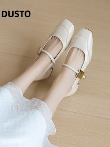 DUSTO | Autumn New Style Square Toe Chunky Heel Womens Single Shoes