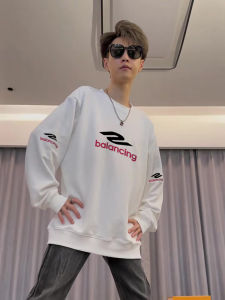 เสื้อสเวตเตอร์คอกลมแขนยาวหลวมๆ แฟชั่นฤดูใบไม้ร่วง/ฤดูหนาว สำหรับคู่รัก ลายตัวอักษร ทรงหลวม แฟชั่น เสื้อยืดคอกลม