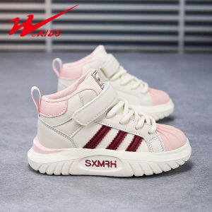 Double Star High Top Childrens Sneakers Autumn Winter New Style Girls Casual Shell Head Shoes Trendy Kids Sports Shoes